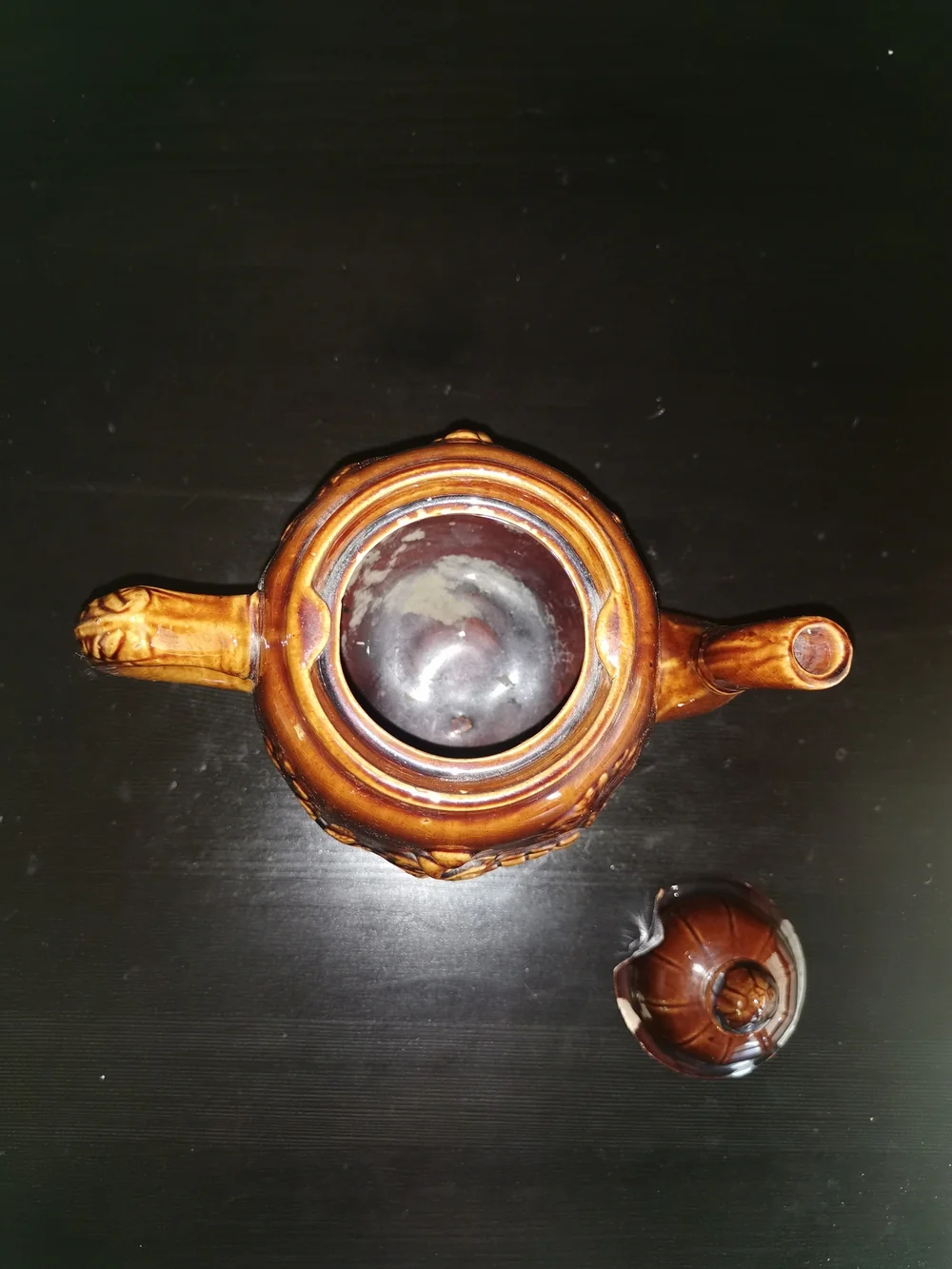 Antique Rockingham Glaze Stoneware Teapot Rebekah At The Well 7.5